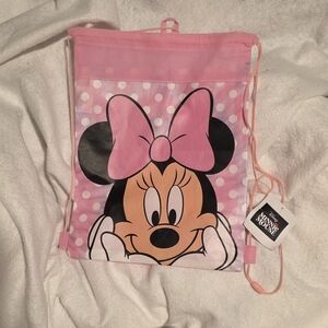 Disney Minnie Mouse Draw String Bag NWT
